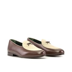 Fardoz Belgian Slipper - Premium Men Dress Shoes from Que Shebley - Shop now at Que Shebley Belgian Loafers, Green Slippers, Double Monk Strap, Cream Shoes, Designer Slippers, Occasion Shoes, Brown Box, Hand Painted Leather, Painting Leather