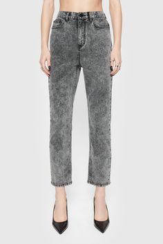 Endless appeal, the Lucy Jean features a a figure-flattering high-rise and a tapered fit through the legs. The classic acid wash lends a cool, retro vibe. | Rebecca Minkoff Lucy Acid-Wash Straight Leg Sweater In Gray Acid Wash - Size 26 Acid Wash High Rise Relaxed Fit Bottoms, High Rise Acid Wash Relaxed Fit Bottoms, Acid Wash Retro Straight Leg Bottoms, Retro Straight Leg Acid Wash Bottoms, Retro Acid Wash Straight Leg Bottoms, High Rise Acid Wash Jeans, Acid Wash High Waist Relaxed Fit Jeans, High Waist Acid Wash Relaxed Fit Jeans, Acid Wash High Rise Bottoms With Five Pockets