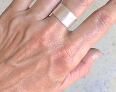 Wide silver ring chunky silver ring Silver statement ring | Etsy Wide Silver Ring, Chunky Silver Rings, Silver Ring Band, Silver Rings For Women, 1000 Life Hacks, Sterling Silver Rings Bands, Statement Ring Silver, Etsy Personalized Gifts, Ring Band