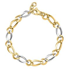 Find your perfect style when you pair this chic 14k gold bracelet with your favorite outfits. Find your perfect style when you pair this chic 14k gold bracelet with your favorite outfits. Metal: 14k gold Length: 7.25 in. Packaging: boxed Plating: rhodium Finish: polished Size: 7.25". Color: Multicolor. Gender: female. Age Group: adult. Perfect Style, Chain Bracelet, Gender Female, Two Tone, Favorite Outfit, Age Group, Gold Bracelet, Jewelry Bracelets, Chain Necklace