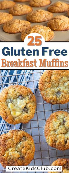 gluten free breakfast muffins on a cooling rack with text overlay