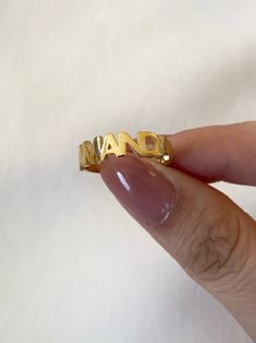 Custom Name Initial Ring For Engagement, Custom Name Ring, Name Ring, Gold Aesthetic, Name Rings, Personalized Ring, Gold Gift, Personalized Rings, Silver Rose Gold