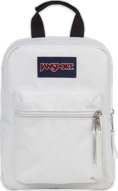 Functional White Lunch Bag For Everyday, Functional White Lunch Bag For Travel, Casual White Lunch Bag For Travel, White Lunch Bag With Zipper For Everyday Use, White Lunch Bag With Zipper Closure For Everyday Use, Back To School White Bag With Zipper Pouch, White Rectangular Lunch Bag With Zipper, White Rectangular Lunch Bag With Zipper Closure, Rectangular White Lunch Bag With Zipper Closure