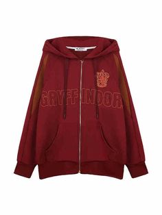 Embrace the magic of Hogwarts with our exclusive Harry Potter Collaboration Oversized Hoodie. Convenient and cozy, the spacious front pouch pocket keeps your hands warm and essentials within easy reach. Versatile and functional, the two-way zip placket allows for easy wear and customizable ventilation. Stand out with the eye-catching colorblock design on the shoulders, adding a touch of modern flair to this classic piece. The front showcases bold lettering and a meticulously embroidered Harry Potter crest, making a statement and celebrating your love for the wizarding world. Garment SizeSizeSMLFull Length666768Bust121125129Sleeve Length7374.576 Hooded College Sweatshirt With Pockets, Hooded Sweatshirt With Pockets For College, Red Winter Sweatshirt With Kangaroo Pocket, Red Hoodie With Pockets For Outdoor, Red Hoodie With Fleece Lining For Fall, Red Winter Hoodie With Pockets, Red Fleece-lined Hoodie For Fall, Red Hoodie With Pockets For Fall, Red Fall Hoodie With Pockets