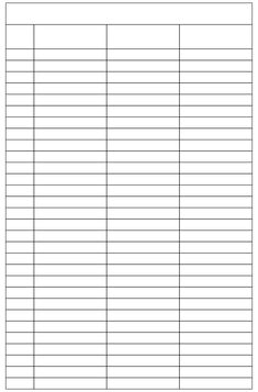 a blank sign up sheet with lines on it