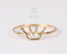 Buy 14K Gold Crown Ring, Dainty Gold Princess Crown Ring, Gold Princess Ring, Gold Tiara Ring, Gold Queen Ring, Birthday Gift for Her Online in India - Etsy Gold Princess Crown, Butterfly Diamond Ring, Gold Crown Ring, Princess Crown Ring, Crown Ring Princess, Queen Rings, Gold Initial Pendant, Tiara Ring, Gold Tiara