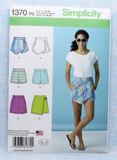 a woman's shorts sewing pattern from the front