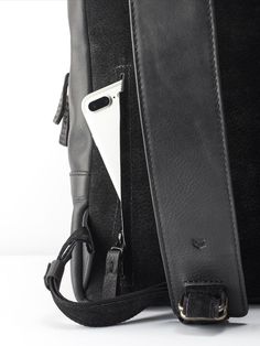 Bisonte Laptop Backpack · Black by Capra Leather On-the-go Laptop Backpack With Zipper Pocket, Leather Laptop Bag With Cell Phone Pocket For Travel, Modern Leather Backpack With Cell Phone Pocket, Leather Backpack With Cell Phone Pocket For On-the-go, Modern Leather Backpack For Travel With Cell Phone Pocket, Commuting Backpack Laptop Bag With Zipper Pocket, Leather Backpack With Cell Phone Pocket For Travel, Backpack Laptop Bag With Zipper Pocket For Commuting, Leather Travel Backpack With Cell Phone Pocket