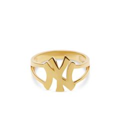 NY Yankees Cut Ring Official MLB Ring Metal: Sterling Silver 18KT Gold Vermeil or 10KT Solid Gold Face Size: 15mm Band Thickness: 2mm DISCOUNT CODES CANNOT BE APPLIED TO THIS ITEM Gold Rings Thick, Gold Thick Ring, Mix Gold And Silver Jewelry, Amber Accessories, Jewellery Lookbook, M Jewelers, Preppy Jewelry, Gold Teeth, Fine Gold Jewelry