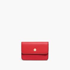 A compact wallet for all of your necessities. It's a classic essential with a sleek shape and basic style that fits in any tote and handbag and is surprisingly capacious inside. You won't want to leave home without this chic yet functional wallet that is made of high-quality materials. Overnight Travel Bag, Vegan Wallet, Red Wallet, Compact Wallet, Card Case Wallet, Croc Leather, Genuine Leather Wallets, Work Bags, Card Holder Wallet