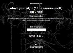 an image of a website page with the words, whats your style? 5 answers, pretty accurate