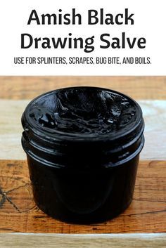 Amish drawing salve to heal splinters, stings, and minor cuts and scrapes. Black Drawing Salve, Drawing Salve, Salve Recipes, Black Drawing, Diy Remedies, Natural Therapy, Natural Health Remedies