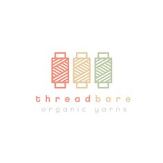 the threadbare organic yarns logo is shown in three different colors and sizes