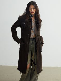 Fitted Tweed Wool Coat With Long Sleeves, Fitted Tweed Wool Long Coat, Fitted Long Tweed Wool Coat, Single Breasted Tweed Wool Coat With Long Sleeves, Long Sleeve Tweed Outerwear With Hidden Button Closure, Fitted Long Sleeve Tweed Jacket For Fall, Fall Long Coat Tweed Jacket With Pockets, Tailored Tweed Long Coat, Single-breasted Tweed Long Sleeve Outerwear