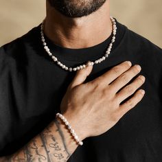 Once reserved for icons like ASAP Rocky and Travis Scott. Now, reserved for the Craftd Nation. Great for layering, yet bold enough to stand alone. Featuring signature iced spheres embellished in premium hand-set stones. ✓ 316L Stainless Steel & Rhodium✓ AAA Grade Cubic Zirconia✓ Water, Heat, Sweat Resistant✓ Hypoallergenic (No Green Skin) Included: 7" - 9" Adjustable FitIncluded: 5-7mm Freshwater pearls White Gold Jewelry With Pearl Chain And Round Beads, Pearl White Round Beads Jewelry For Everyday, Hand-strung Pearl Jewelry With Round Beads, Hand-strung Round Pearl Bead Jewelry, Pearl Rondelle Jewelry With Faceted Beads, Rondelle Pearl Jewelry With Faceted Beads, Everyday White Jewelry With Silver Beads, White Sterling Silver Hand-strung Jewelry, Everyday White Jewelry With Polished Beads