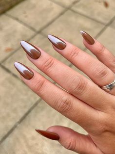 Brown Nail, Wedding Nails Design, White Nail