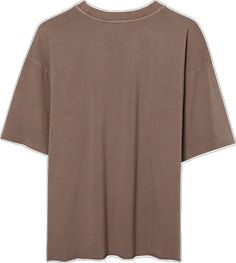 Brown Relaxed Fit Top, Oversized Brown T-shirt For Fall, Basic Brown Relaxed Fit Tops, Basic Brown Tops With Relaxed Fit, Brown T-shirt For Fall Streetwear, Oversized Brown Cotton T-shirt, Brown Casual Tops With Relaxed Fit, Brown Relaxed Fit Casual Top, Brown Oversized Short Sleeve T-shirt