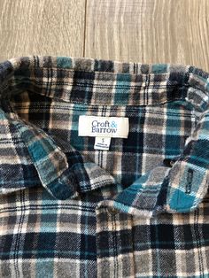 -Size Men's Small -Flannel shirt -Croft & Barrow brand Blue Buttoned Flannel Shirt For Winter, Blue Flannel Shirt With Buttons For Winter, Winter Blue Buttoned Flannel Shirt, Blue Buttoned Flannel Shirt, Blue Flannel Shirt With Buttons, Classic Blue Flannel Shirt For Winter, Classic Blue Flannel Shirt, Blue Collared Flannel Shirt With Button Closure, Blue Collared Flannel Shirt