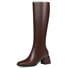 PRICES MAY VARY. 👢Premium Quality Women's Knee High Boots for All Seasons-Our women boots are crafted from high-quality PU leather, ensuring durability and long-lasting use. These boots for women knee high are not only stylish but also suitable for all seasons, making them a must-have addition to your wardrobe. 👢Supreme Comfort with Cushioned Support in Womens Knee High Boots-These womens knee high boots feature a thoughtfully designed chunky heel with a heel height of 6.3 cm (2.48 inches), ai Luxury Wide Calf Block Heel Boots, Red Knee High Boots, Women 70s, 70s Boots, Womens Boots Knee High, Dress Boots, Shoe Inspo, Chunky Block Heels, Womens Knee High Boots