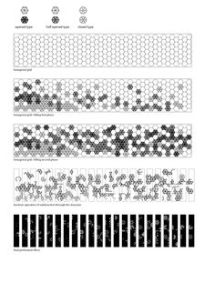 the cross stitch pattern is shown in black and white, with different designs on it