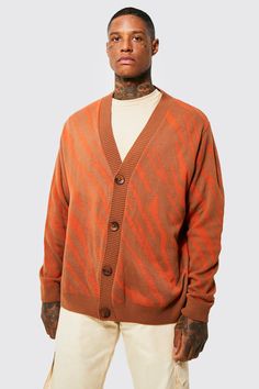 Orange Formal Outfit Men, Orange Cardigan Outfit, Mens Cardigan Outfit, Minimalist Fits, Mens Long Cardigan, Cardigan With Jeans, Burnt Orange Cardigan, Plain Cardigan, Men's Cardigan