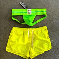 Lime Green Jock & Shorts. Send Me Any Customization Requests Affordable Stretch Multicolor Boxer Briefs, Cheap Multicolor Summer Boxer Briefs, Cheap Multicolor Cotton Boxer Briefs, Cheap Orange Men's Shorts, Cheap Sporty Multicolor Boxer Briefs, Cheap Multicolor Sporty Boxer Briefs, Stretch Neon Yellow Bottoms For Summer, Neon Yellow Stretch Bottoms For Summer, Sporty Neon Yellow Bottoms For Summer