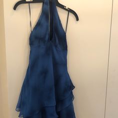 Blue Silk Halter Dress That Will Be A Hit At Any Party. Blue Halter Dress, Silk Halter Dress, Long Gowns, Silk Cocktail Dress, Pop Style, 90s Dress, Blue Label, Ralph Lauren Blue, Blue Silk