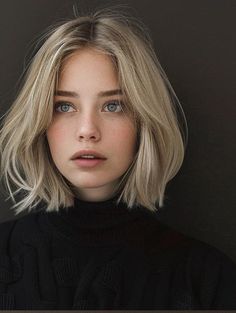 Short Blonde Hair Fine, Blonde Bob Oval Face, Air Dried Bob, Cute Short Blonde Haircuts, Bob Blonde Hair, Dark Blonde Bob, Short Blonde Haircut, Naturally Blonde Hair, Bob Haircut Blonde