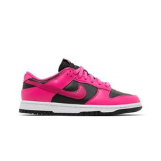 Women’s Nike Dunk Lows Pink And Black Brand New, Never Worn Pink Foam Black Dunks, Nike Shoes Women Dunks Rosa, Nike Dunk Fuschia, Pink And Black Air Jordans, Black And Pink Nike Shoes, Nike Dunk Lows, Pink And Black Nikes, Dark Magenta, Dunks Nike