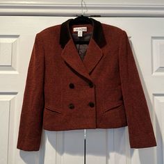 Excellent Condition Formal Orange Blazer For Fall, Formal Orange Outerwear For Fall, Elegant Fall Orange Blazer, Elegant Orange Office Outerwear, Elegant Orange Fall Blazer, Elegant Orange Outerwear For Fall, Elegant Orange Winter Outerwear, Christian Dior Jacket, Dior Jacket