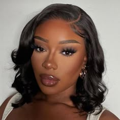 Natural Glam Makeup, Hair Wigs For Black Women, Wavy Bob, Glam Makeup Look, Cute Makeup Looks