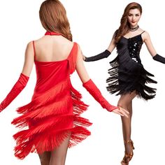 Fashioned with a shimmering sequined bodice, slender spaghetti straps, and a dynamic fringe skirt that grazes just above the knee, this ladies Latin tassel dress is the ideal choice for your next dance routine. material: polyester, lycra color: as shown type: latin fringe tassel costume above the knee pull on style spaghetti straps sequined bodice fringe skirt Glamorous Fringe Dress For Costume Party, Fitted Fringe Dress With Spaghetti Straps, Fitted Flapper Dress With Tassels For Party Season, Red Fringe Party Dress, Red Fringed Party Dresses, Red Fringe Dress For Party, Elegant Red Dress With Fringe, Elegant Red Fringe Dresses, Costume Party Flapper Dress With Fringe