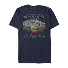 Add a splash of color to your daily look with this Millennium Falcon vintage tee. Add a splash of color to your daily look with this Millennium Falcon vintage tee. Short sleeves CrewneckFABRIC & CARE Cotton Machine wash Imported Color: Navy. Gender: male. Age Group: adult. Pattern: Graphic. Millennium Falcon, Retro Color, Vintage Tee, Pattern Graphic, Daily Look, Vintage Tees, Cool Shirts, Fabric Care, Color Splash