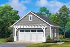 this is an artist's rendering of a two car garage