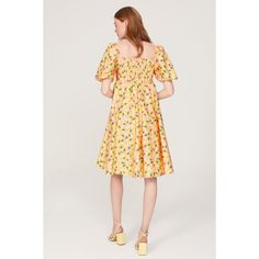 Multicolor printed cotton blend (98% Cotton, 2% Elastane). Shift. 3/4 sleeves. Square neck. Pull on. 38" from shoulder to hemline. Imported. Rent The Runway, Closet Designs, Kate Spade New York, Square Neck, Printed Cotton, Kate Spade, Lemon, Cotton Blend, Midi Dress