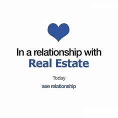 an advertisement for real estate, with the words in a heart on top of it