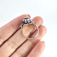 Mini Pumpkin Ring Pumpkin Ring, Mini Pumpkins, Makers Mark, Handmade Natural, Wedding Rings, Band, Engagement Rings, Sterling Silver, Silver