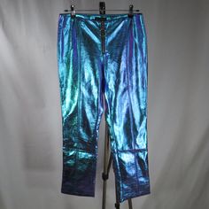 Club Exx Blue Iridescent Pants Waist 29" Inseam 30" Iridescent Pants, M Pants, Pants Color, Dolls Kill, Pant Jumpsuit, Color Blue, Pants For Women, Jumpsuit, Dolls