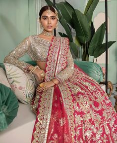 1 new message Gold Tulle, Rose Pink Color, Raw Silk Lehenga, Indian Bride Outfits, Dark Rose, Color Wedding, Wedding Lehenga, Silk Lehenga, Bride Clothes