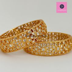 Tyaani-inspired premium kundan gold plated openable bangle pair/Statement Kada/Kundan Bangles/Bridal Bangle/Indian Wedding/Pakistani/Punjabi Kundan Openable Bangles With Gold Plating 2 Pc Classic Bangles Kundan Bangle 22k Gold Openable Jewelry For Wedding, Openable 22k Gold Jewelry For Wedding, 22k Gold Chandbali Earrings With Cutdana, Gold Plated Cutdana Chandbalis For Diwali, 22k Gold Meenakari Chandbalis For Festive Occasions, Traditional Hand Set Gold Plated Bangle, Traditional Gold Plated Hand Set Bangle, Ceremonial Kundan Jhumkas With Intricate Design, Festive Kundan Traditional Wear With Cutdana