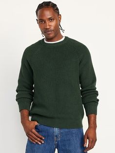 Shaker-Stitch Sweater | Old Navy Solid Crew Neck Knit Sweater, Ribbed Crew Neck Sweater For Fall, Solid Color Crew Neck Knit Sweater, Knit Crew Neck Sweater, Casual Solid Knit Sweatshirt, Ribbed Crew Neck Sweater For Layering, Winter Crew Neck Tops For Casual Gatherings, Winter Casual Crew Neck Tops, Casual Knit Sweatshirt For Fall