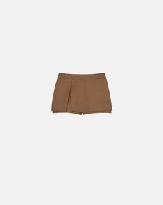 Slim-fitting shorts in stretch wool-blend flannel, featuring a panel over the front and back that creates a distinctive, mini skirt-like effect. A perfect, comfortable look in one move, thanks to the elasticated pull-on waist. Brown Stretch Mini Length Bottoms, Stretch Brown Mini Length Bottoms, Brown Workwear Shorts, Brown Shorts For Workwear, Brown Fitted Shorts, Brown Mini Length Bottoms For Workwear, Fitted Brown Shorts For Workwear, Fitted Brown Shorts For Fall, Workwear Mini Skirt With Built-in High-waisted Shorts