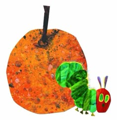 the very hungry caterpillar is eating an orange