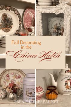 fall decorating in the china room