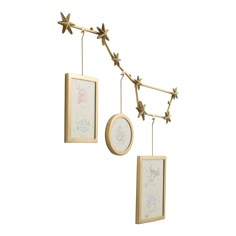 Gold Iron Big Dipper Triple Wall Frame - World Market Gallery Wall In Nursery, Wall Art Display Ideas, Medieval Nursery, Art Display Ideas, Living Arrangements, Dear Mom And Dad, Manifesting Board, Celestial Decor, Brass Picture Frames