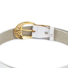 "Buy Women's white belt With gold buckle White gold buckle belt For jeans Womens belts for dresses Fashion womens belts BELT SIZE: Choose from drop down menu above BELT HEIGHT: 1 1/8\" | 3.0 cm LEATHER: Genuine leather, smooth COLOR: White BUCKLE: Metal, gold color CONDITION: New INCLUDED: Dust bag Removable belt buckle, so you use your favorite buckle with the belt. ALL BELTS ARE MEASURED FROM THE LEATHER PART'S END TO THE MIDDLE HOLE. PAYMENT Shopping on Etsy is 100% safe. I accept Paypal to m Modern White Formal Belt, Chic Formal Belt Buckle With Gold-tone Hardware, Luxury White Embroidered Belt, Classic Evening Belts With Gold-tone Hardware, Elegant White Belt Buckle, Cowboy Belt, Mens Cowboy, White Belt, Leather Belts Men