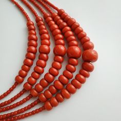 < Natural Coral Necklace > This product made according to the model of authentic traditional Ukrainian jewelry. The coral is modern, the design is vintage. Like 99% of the coral on the market these days, this coral has been dyed. I use bamboo coral which is not endangered or threatened in any way, unlike natural pink or red coral (the production of which is forbidden almost everywhere in the world). Bamboo coral doesn't mean it's not organic. Every bead of it has a distinctive and beautifu Orange Red Coral Beads For Jewelry Making, Orange Red Coral Beaded Necklace With Large Beads, Orange Red Coral Beaded Necklaces With Large Beads, Orange Beaded Necklace With Large Red Coral Beads, Red Coral Beaded Necklaces With Wooden Beads, Red Coral Necklace With Wooden Beads, Red Coral Beaded Necklaces With Spacer Beads, Traditional Coral Beaded Necklaces, Traditional Coral Necklace With Colorful Beads