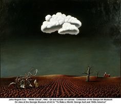 an image of a painting with clouds above it