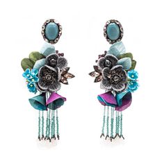 Bohemian Embellished Evening Jewelry, Elegant Flower Embellished Jewelry, Elegant Embellished Flower Jewelry, Elegant Spring Beaded Jewelry, Turquoise Flower Jewelry For Party, Bohemian Embellished Jewelry For Party, Elegant Multicolor Embellished Jewelry, Elegant Multicolor Flower Decorated Jewelry, Marc Fisher