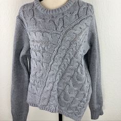 Nwt Lumiere Gray Knit Sweater With Uneven Hem Approximate Measurements: Length-24" Bust-23 Casual Gray Knitting Pattern For Fall, Gray Pointelle Knit Sweater For Fall, Gray Knitted Sweater For Layering, Gray Knit Pattern For Fall, Gray Knit Knitting Pattern For Fall, Gray Long Sleeve Pointelle Knit Sweater, Gray Long Sleeve Sweater With Pointelle Knit, Gray Knitting Pattern For Fall, Gray Knit Sweater For Cold Weather